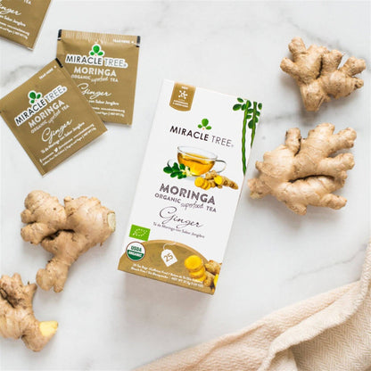 Organic Moringa Tea - Ginger - Caffeine-Free Herbal Tea - Trending Wellness Store