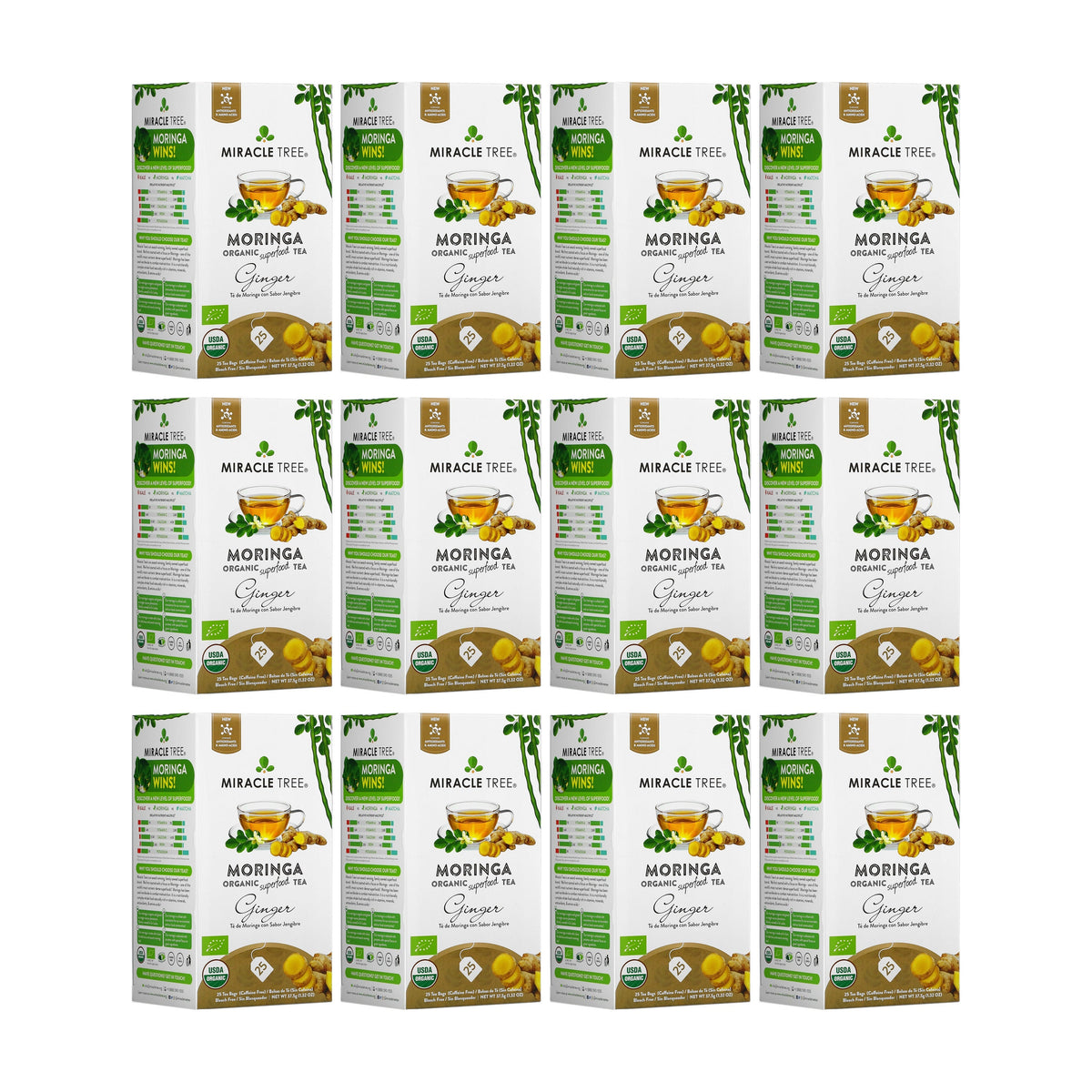 Organic Moringa Tea - Ginger - Caffeine-Free Herbal Tea - Trending Wellness Store