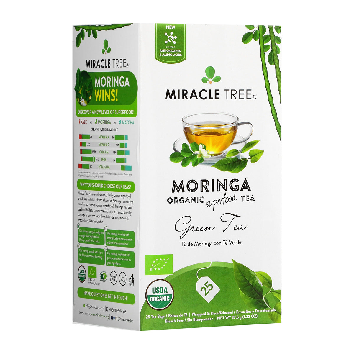 Organic Moringa Tea - Green Tea - Decaffeinated Herbal Tea - Trending Wellness Store