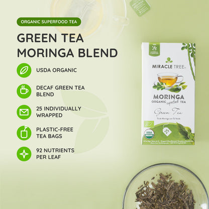 Organic Moringa Tea - Green Tea - Decaffeinated Herbal Tea - Trending Wellness Store