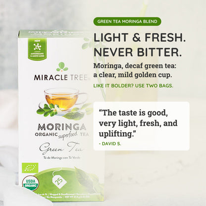Organic Moringa Tea - Green Tea - Decaffeinated Herbal Tea - Trending Wellness Store