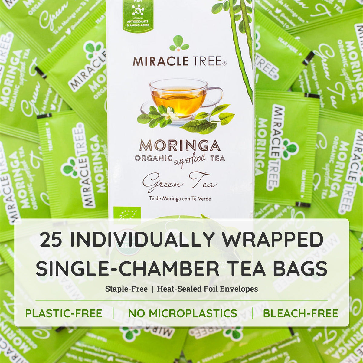 Organic Moringa Tea - Green Tea - Decaffeinated Herbal Tea - Trending Wellness Store