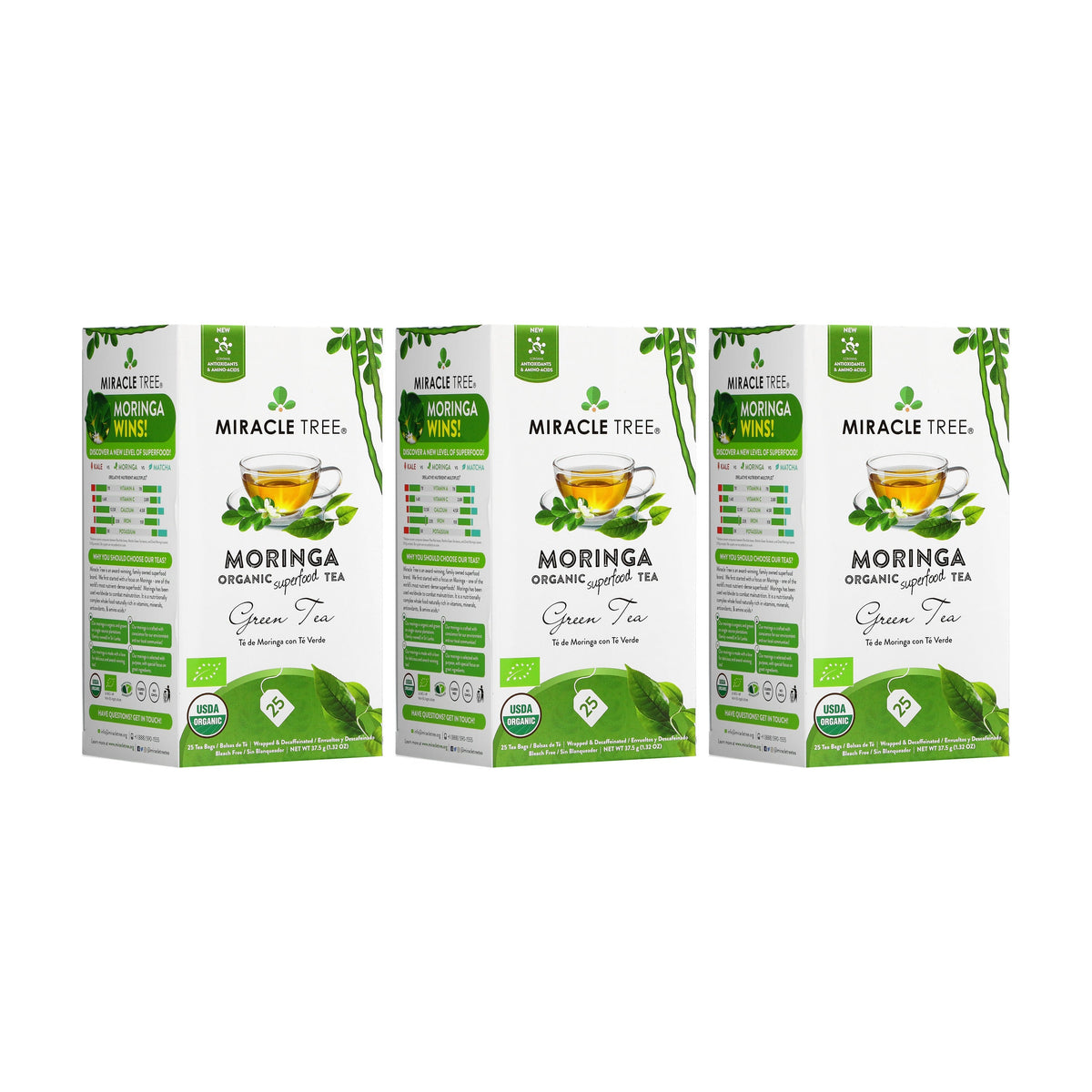 Organic Moringa Tea - Green Tea - Decaffeinated Herbal Tea - Trending Wellness Store
