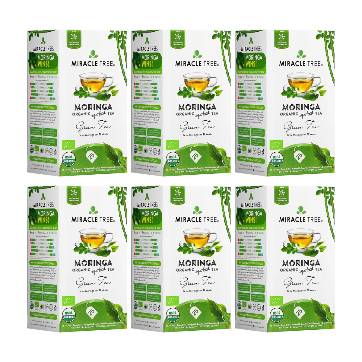 Organic Moringa Tea - Green Tea - Decaffeinated Herbal Tea - Trending Wellness Store