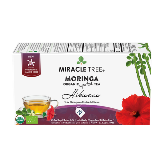Organic Moringa Tea - Hibiscus - Caffeine-Free Herbal Tea - Trending Wellness Store