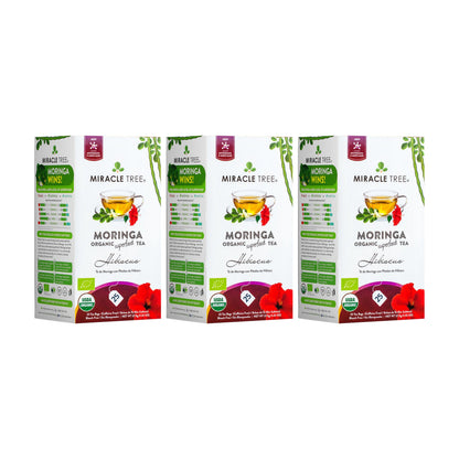 Organic Moringa Tea - Hibiscus - Caffeine-Free Herbal Tea - Trending Wellness Store