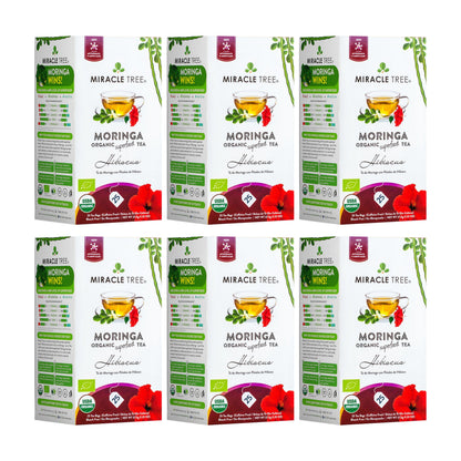Organic Moringa Tea - Hibiscus - Caffeine-Free Herbal Tea - Trending Wellness Store