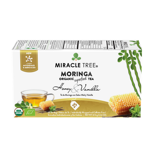 Organic Moringa Tea - Honey & Vanilla - Caffeine-Free Herbal Tea - Trending Wellness Store