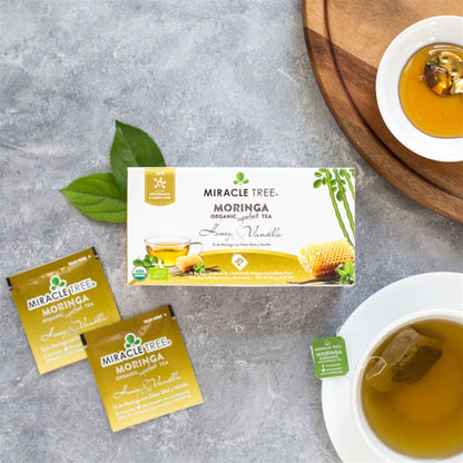 Organic Moringa Tea - Honey & Vanilla - Caffeine-Free Herbal Tea - Trending Wellness Store
