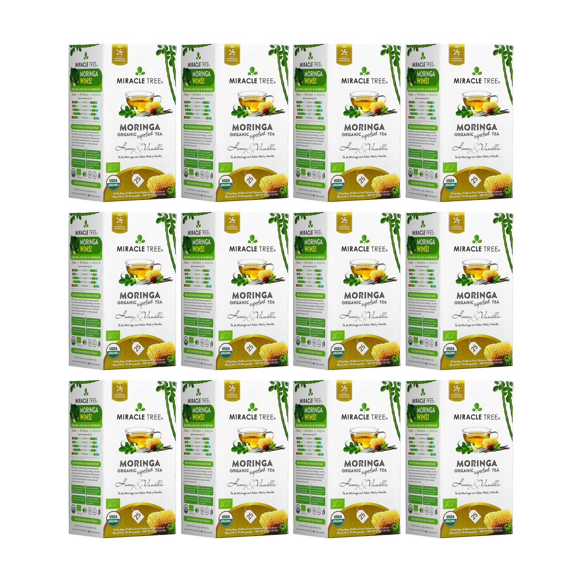 Organic Moringa Tea - Honey & Vanilla - Caffeine-Free Herbal Tea - Trending Wellness Store