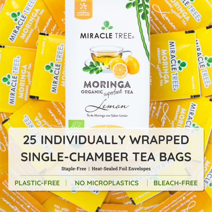 Organic Moringa Tea - Lemon - Caffeine-Free Herbal Tea - Trending Wellness Store