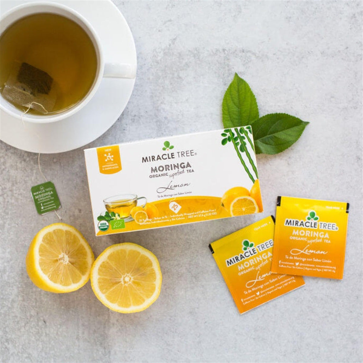 Organic Moringa Tea - Lemon - Caffeine-Free Herbal Tea - Trending Wellness Store