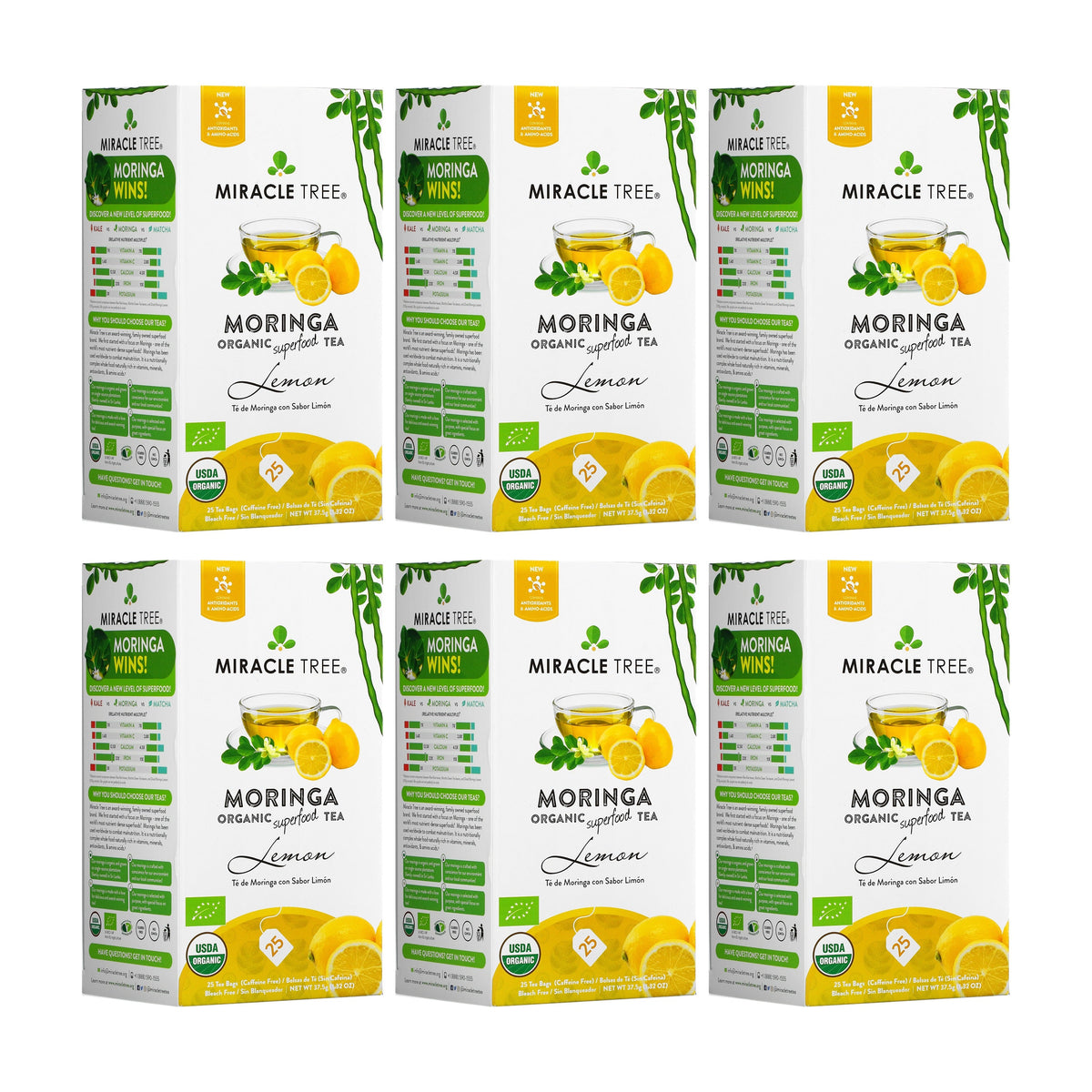 Organic Moringa Tea - Lemon - Caffeine-Free Herbal Tea - Trending Wellness Store