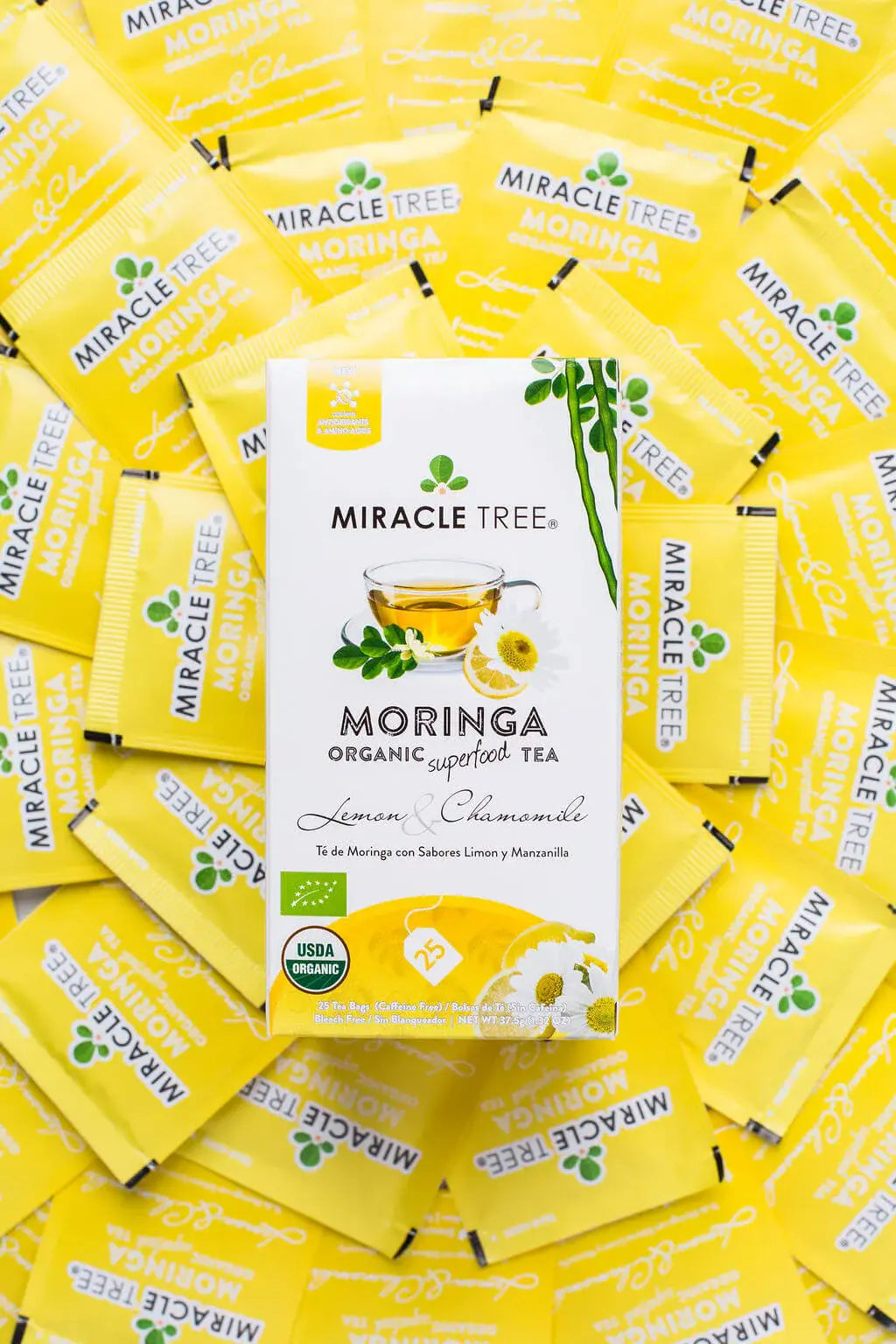 Organic Moringa Tea - Lemon & Chamomile - Caffeine-Free Herbal Tea - Trending Wellness Store