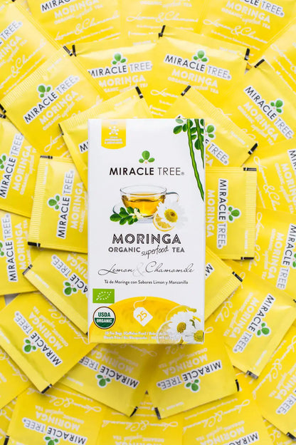 Organic Moringa Tea - Lemon & Chamomile - Caffeine-Free Herbal Tea - Trending Wellness Store