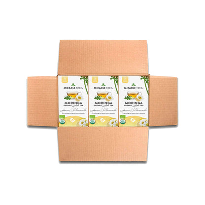 Organic Moringa Tea - Lemon & Chamomile - Caffeine-Free Herbal Tea - Trending Wellness Store