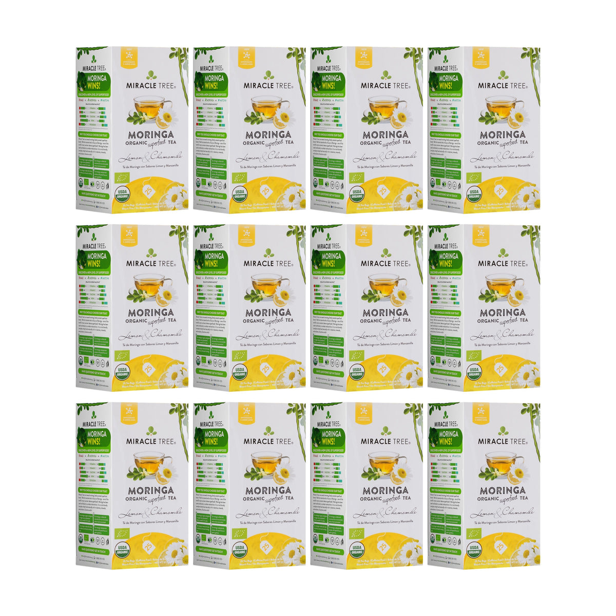 Organic Moringa Tea - Lemon & Chamomile - Caffeine-Free Herbal Tea - Trending Wellness Store