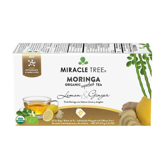 Organic Moringa Tea - Lemon & Ginger - Caffeine-Free Herbal Tea - Trending Wellness Store