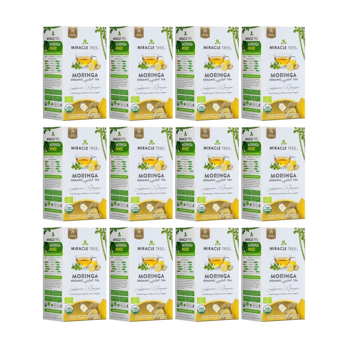 Organic Moringa Tea - Lemon & Ginger - Caffeine-Free Herbal Tea - Trending Wellness Store