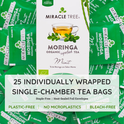 Organic Moringa Tea - Mint - Caffeine-Free Herbal Tea - Trending Wellness Store