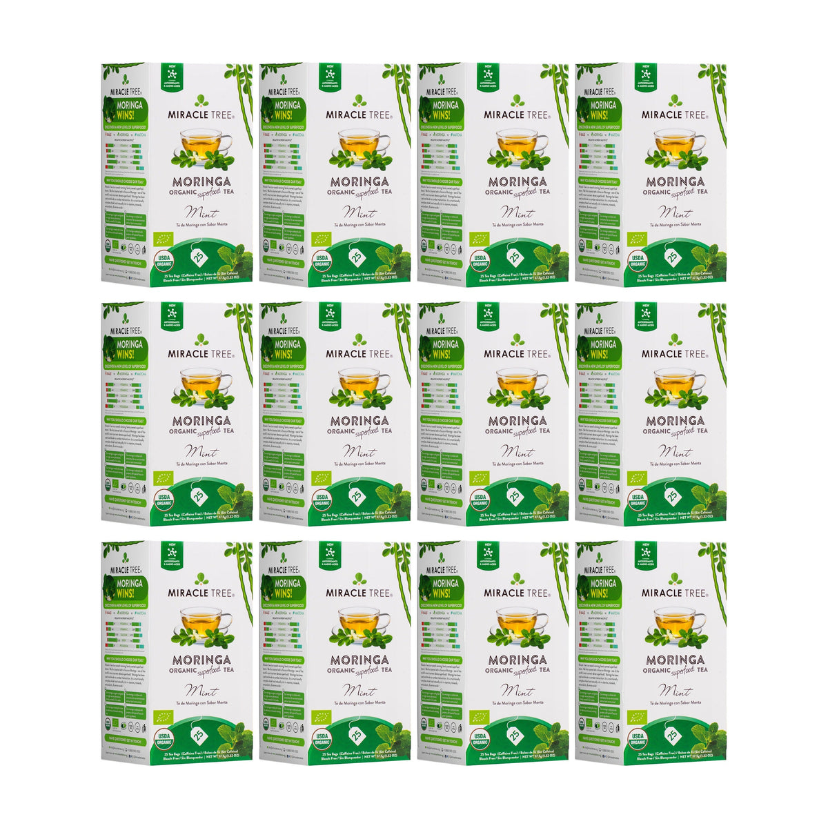 Organic Moringa Tea - Mint - Caffeine-Free Herbal Tea - Trending Wellness Store