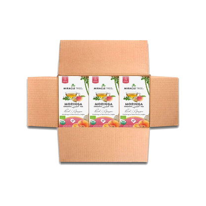 Organic Moringa Tea - Peach & Ginger - Caffeine-Free Herbal Tea - Trending Wellness Store