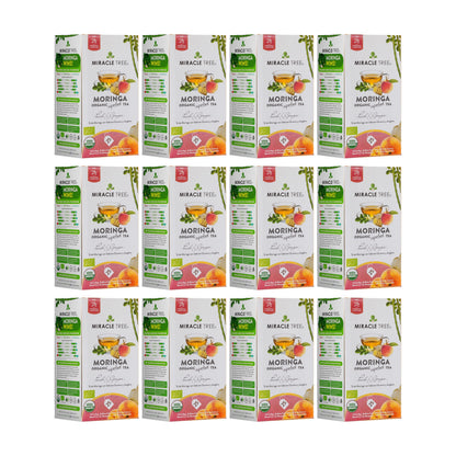 Organic Moringa Tea - Peach & Ginger - Caffeine-Free Herbal Tea - Trending Wellness Store