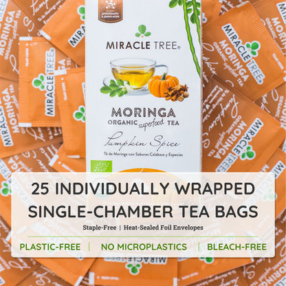 Organic Moringa Tea - Pumpkin Spice - Caffeine-Free Herbal Tea - Trending Wellness Store