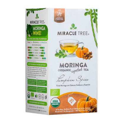 Organic Moringa Tea - Pumpkin Spice - Caffeine-Free Herbal Tea - Trending Wellness Store