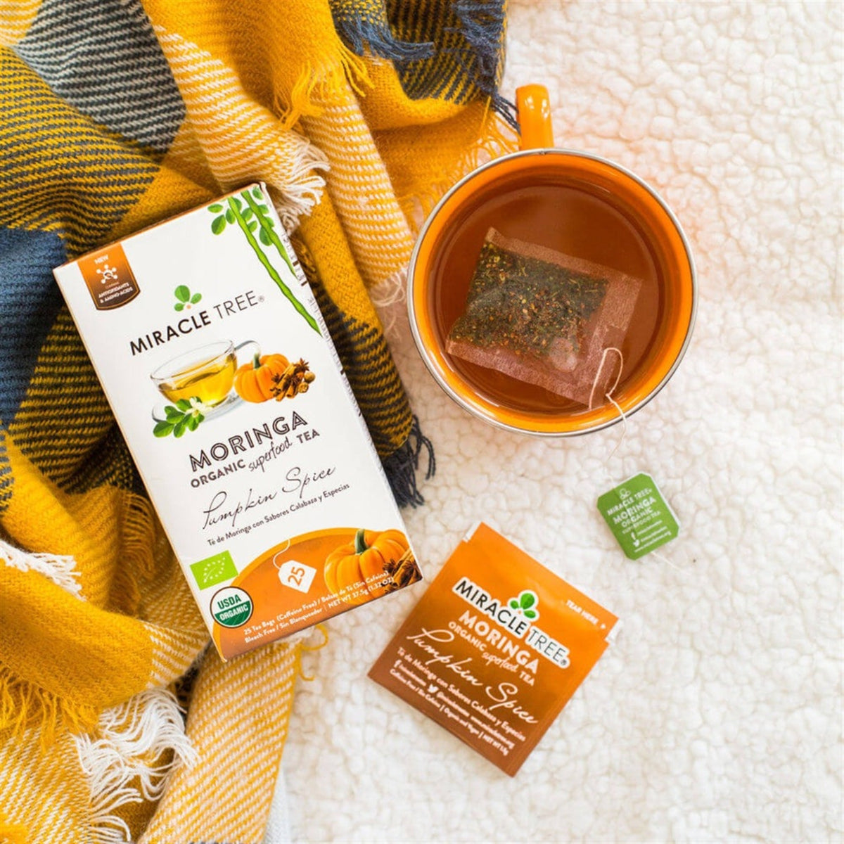 Organic Moringa Tea - Pumpkin Spice - Caffeine-Free Herbal Tea - Trending Wellness Store