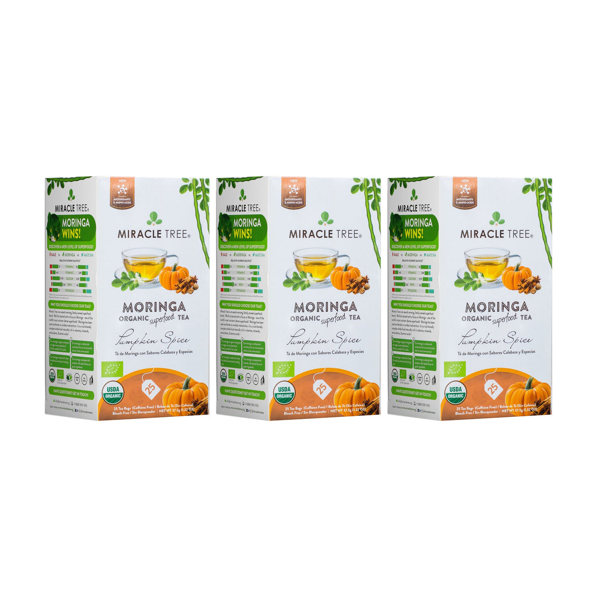 Organic Moringa Tea - Pumpkin Spice - Caffeine-Free Herbal Tea - Trending Wellness Store