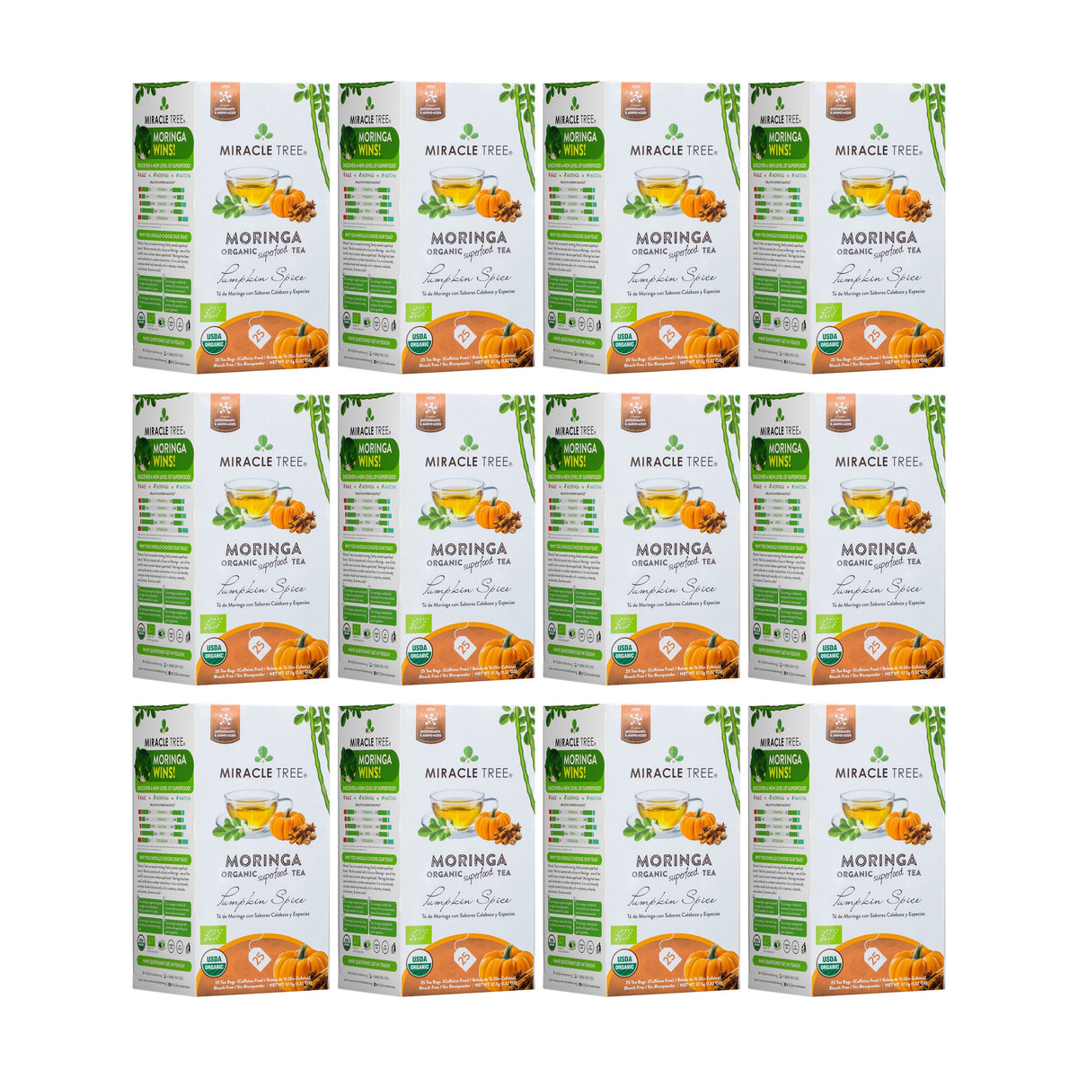 Organic Moringa Tea - Pumpkin Spice - Caffeine-Free Herbal Tea - Trending Wellness Store