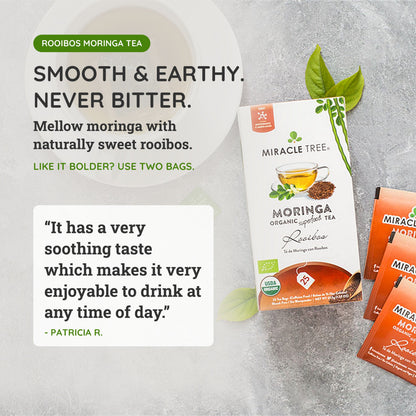 Organic Moringa Tea - Rooibos - Caffeine-Free Herbal Tea - Trending Wellness Store