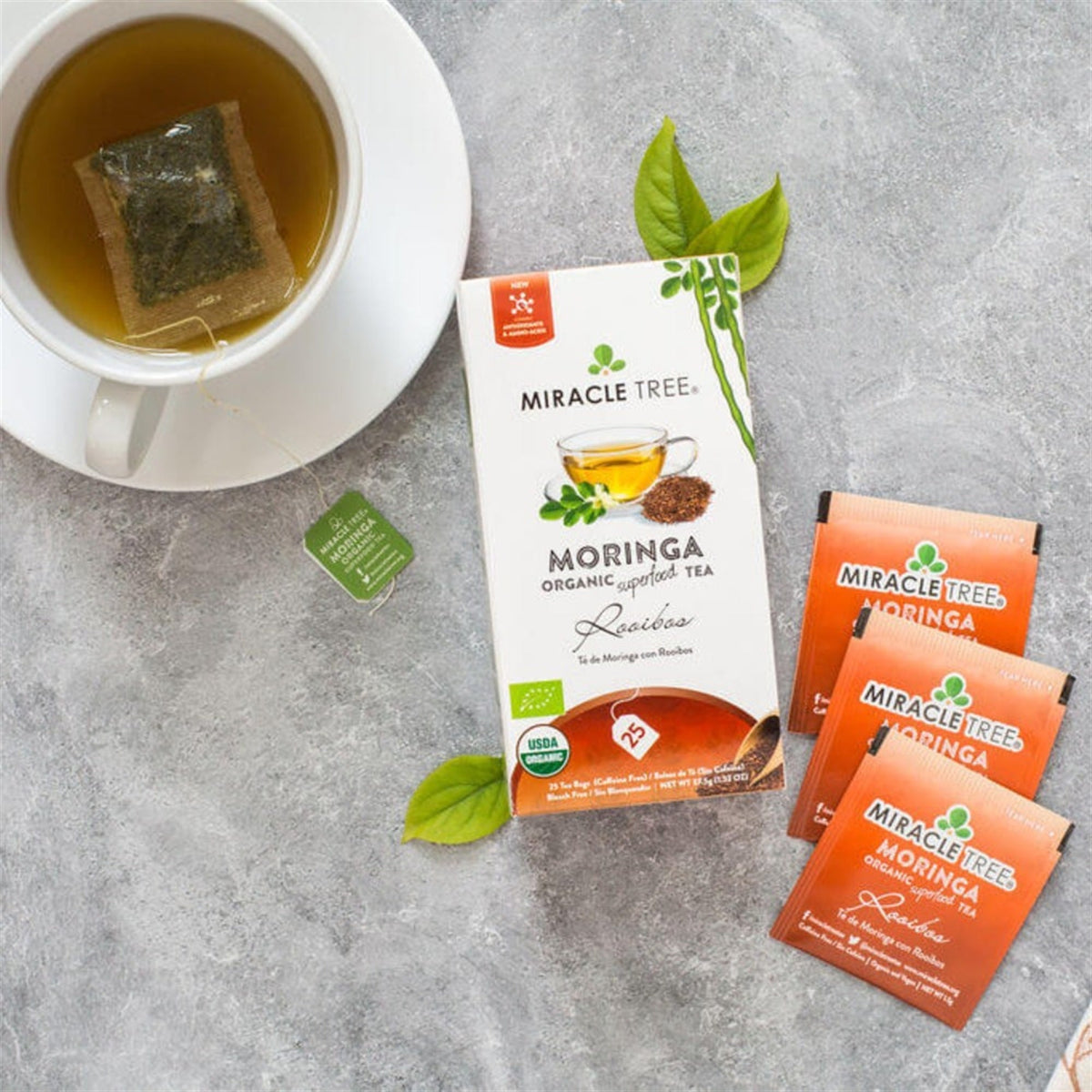 Organic Moringa Tea - Rooibos - Caffeine-Free Herbal Tea - Trending Wellness Store