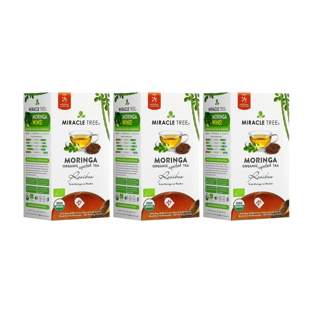 Organic Moringa Tea - Rooibos - Caffeine-Free Herbal Tea - Trending Wellness Store