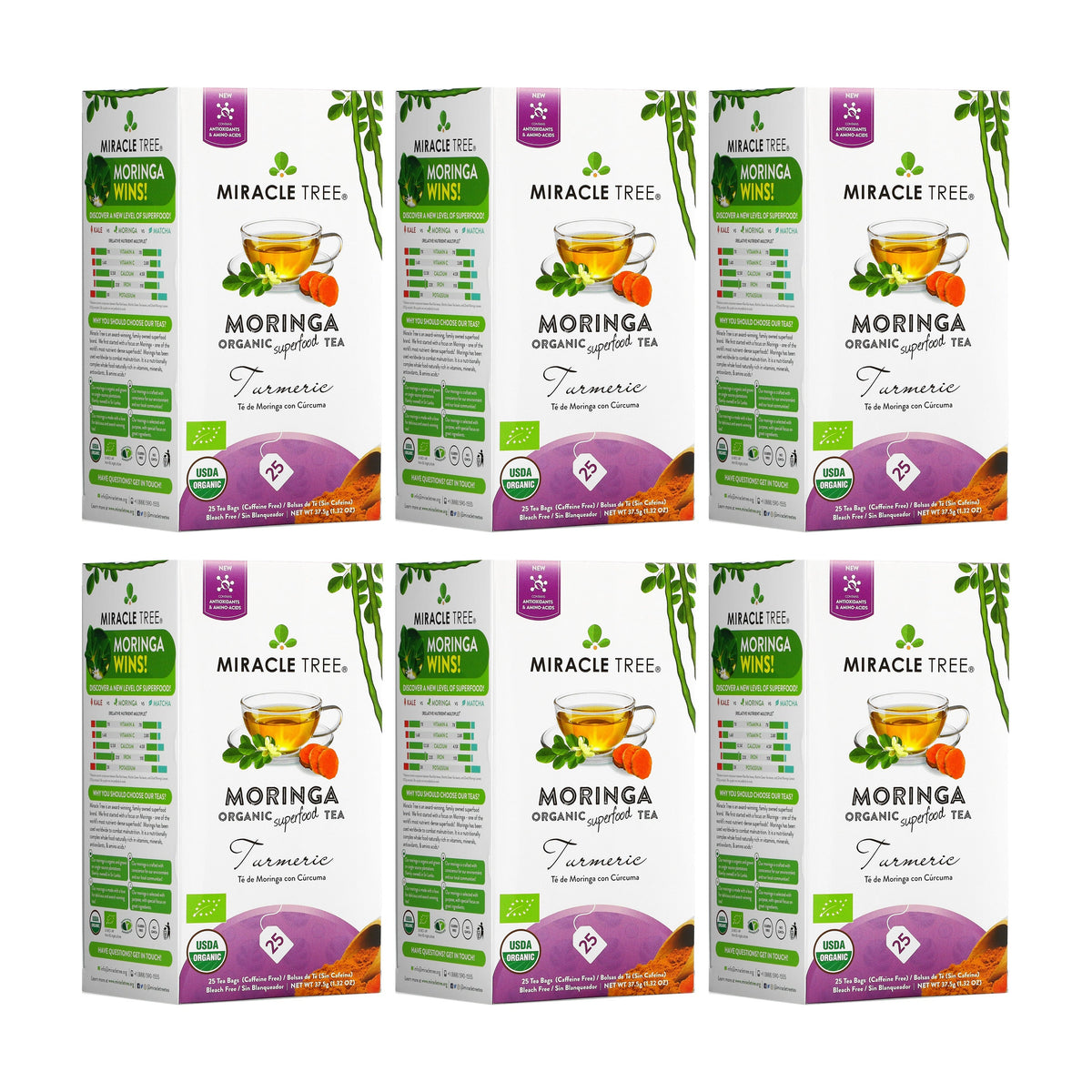 Organic Moringa Tea - Turmeric - Caffeine-Free Herbal Tea - Trending Wellness Store