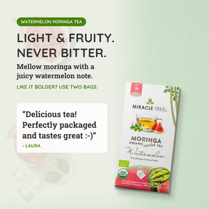 Organic Moringa Tea - Watermelon - Caffeine-Free Herbal Tea - Trending Wellness Store