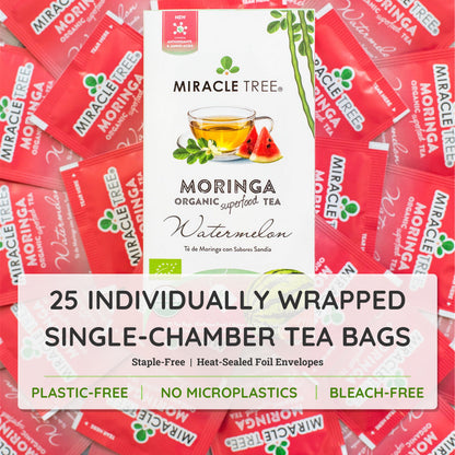 Organic Moringa Tea - Watermelon - Caffeine-Free Herbal Tea - Trending Wellness Store