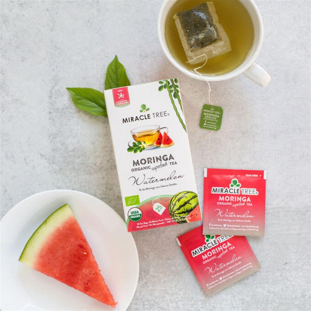 Organic Moringa Tea - Watermelon - Caffeine-Free Herbal Tea - Trending Wellness Store