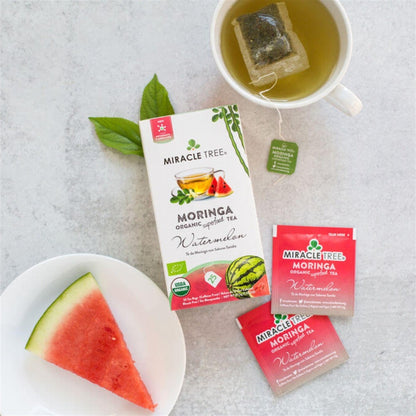 Organic Moringa Tea - Watermelon - Caffeine-Free Herbal Tea - Trending Wellness Store