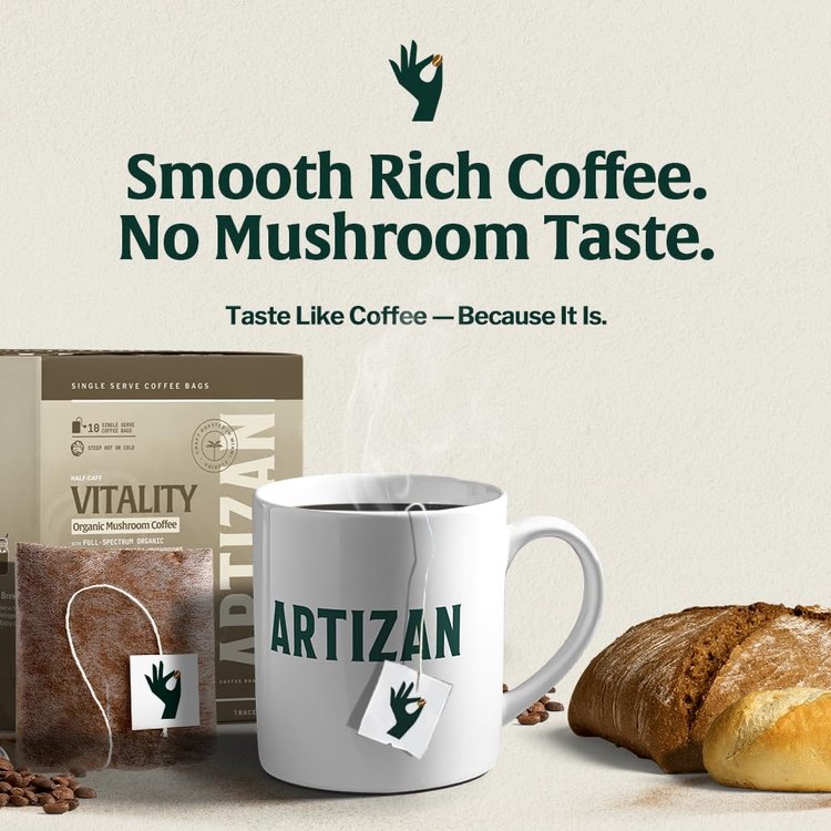 Organic Mushroom Coffee Singles Vitality with Lion’s Mane & Chaga - Trending Wellness Store