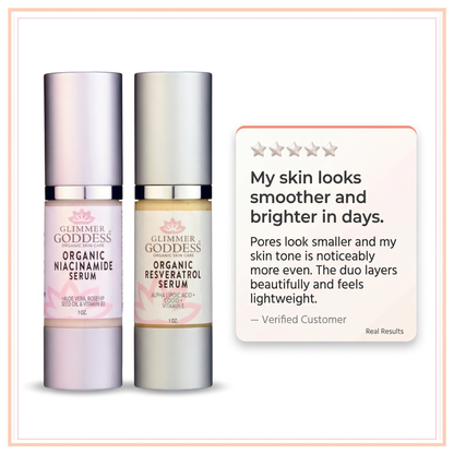 Organic Niacinamide + Resveratrol Serum Duo – Pore Refining & Brightening - Trending Wellness Store