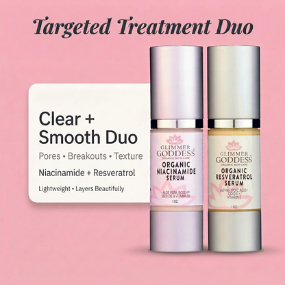 Organic Niacinamide + Resveratrol Serum Duo – Pore Refining & Brightening - Trending Wellness Store