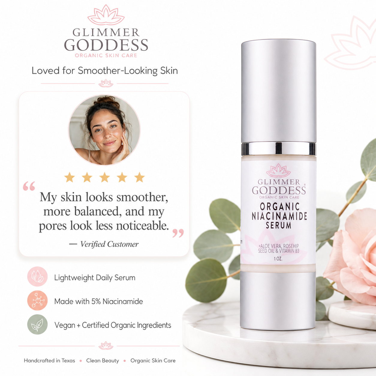 Organic Niacinamide Serum 5% – Pore Minimizer & Anti-Aging Treatment - Trending Wellness Store