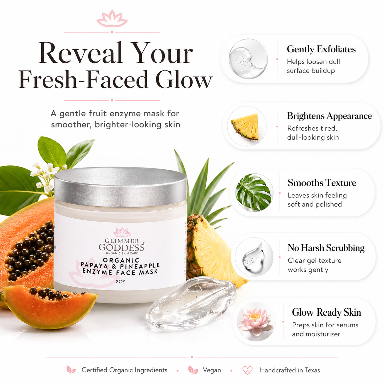 Organic Papaya Pineapple Enzyme Face Mask – Gentle Exfoliating Treatment - Trending Wellness Store