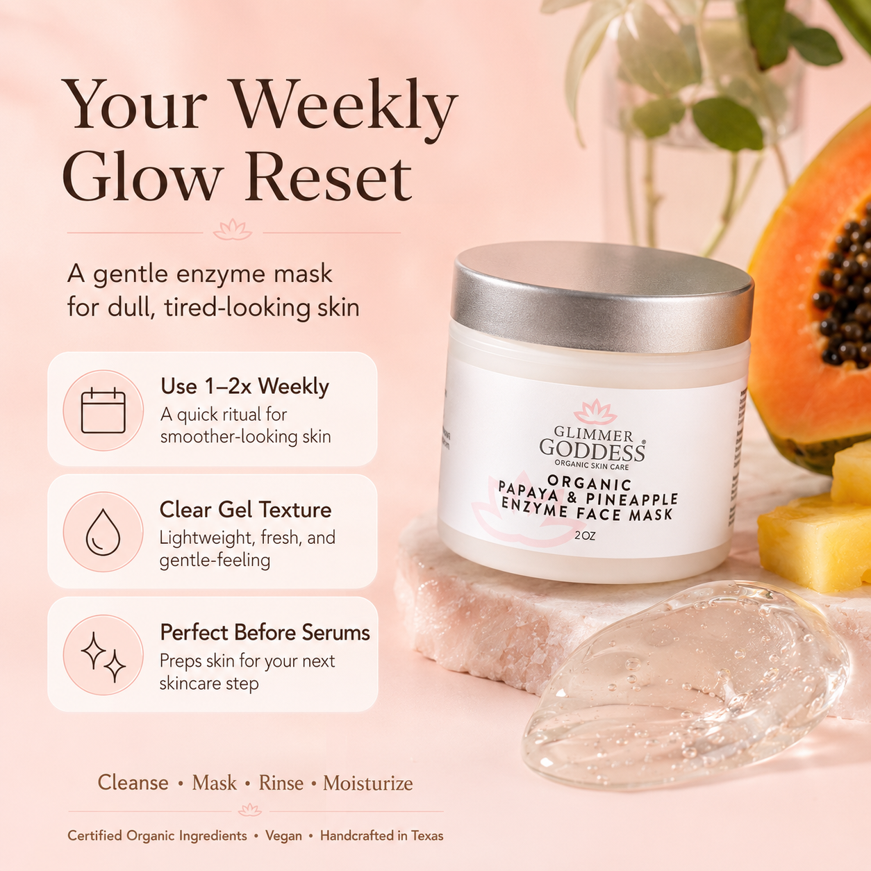 Organic Papaya Pineapple Enzyme Face Mask – Gentle Exfoliating Treatment - Trending Wellness Store
