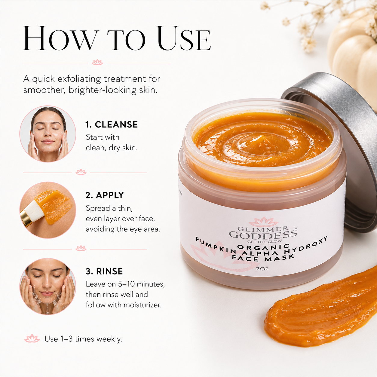 Organic Pumpkin AHA Face Mask – Exfoliating Treatment for Wrinkles & Glow - Trending Wellness Store