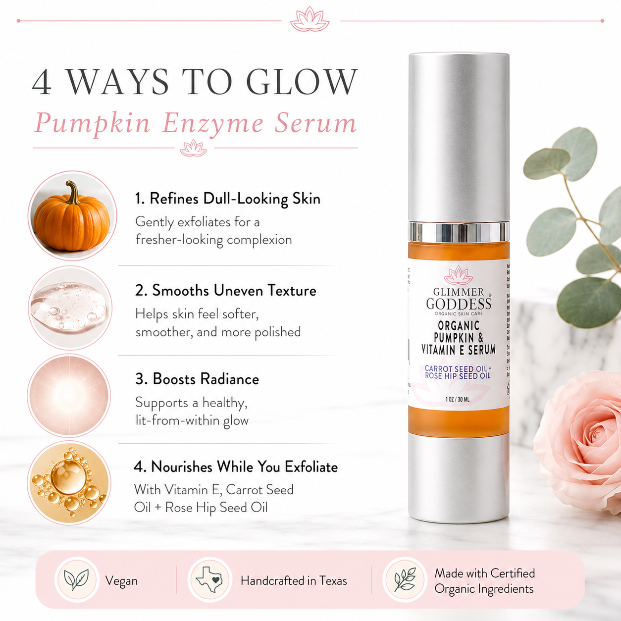 Organic Pumpkin Enzyme Serum – Exfoliating Glow Treatment - Trending Wellness Store