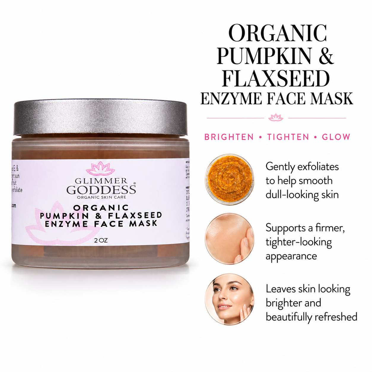 Organic Pumpkin Flaxseed Enzyme Face Mask – Brightening & Tightening Mask for Glowing Skin - Trending Wellness Store