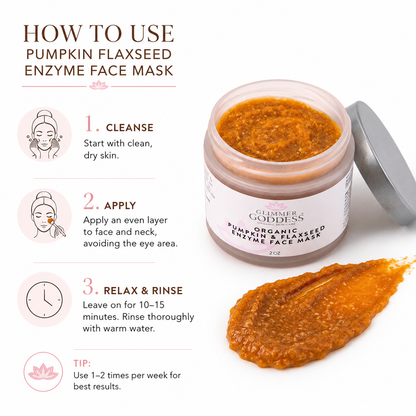 Organic Pumpkin Flaxseed Enzyme Face Mask – Brightening & Tightening Mask for Glowing Skin - Trending Wellness Store